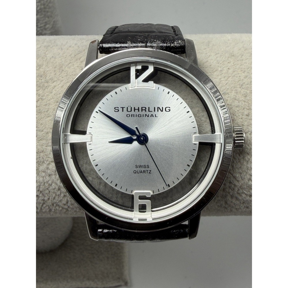 Stuhrling Original UNN-G2 New Battery Mens Watch 40MM 8" Leather Band